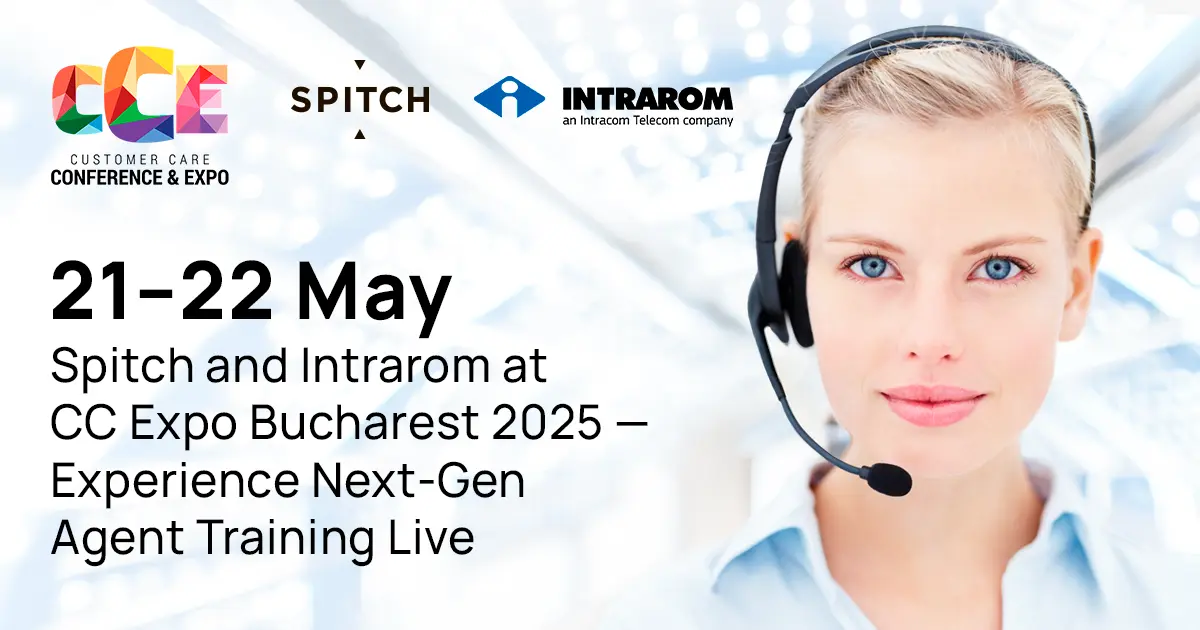 Spitch and Intrarom at CC Expo Bucharest 2025 – Experience Next-Gen Agent Training Live