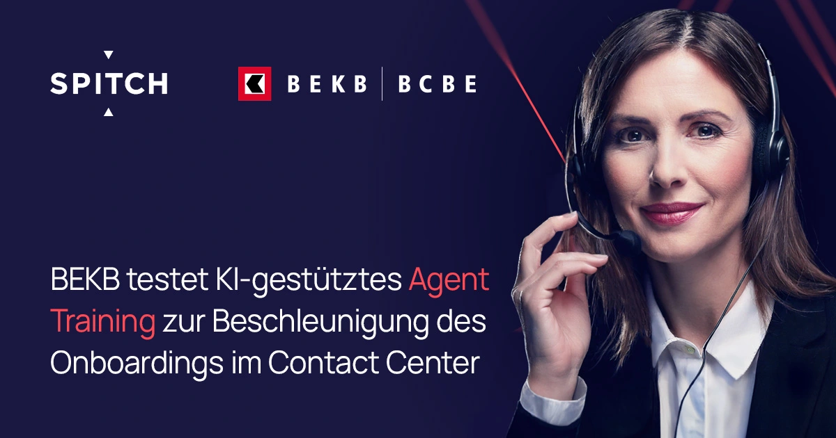 BEKB testet KI-gestütztes Agent Training zur Beschleunigung des Onboardings im Contact Center